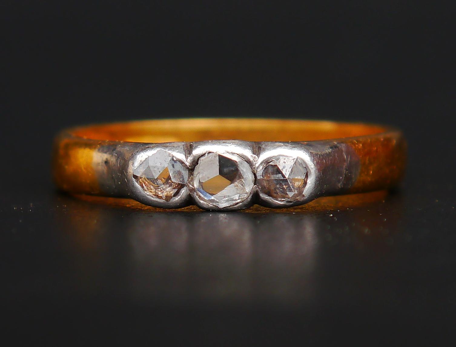 1872 Nordic Ring 0.5 ctw Diamonds solid 23K Gold US 8.25 /4.3g For Sale 9