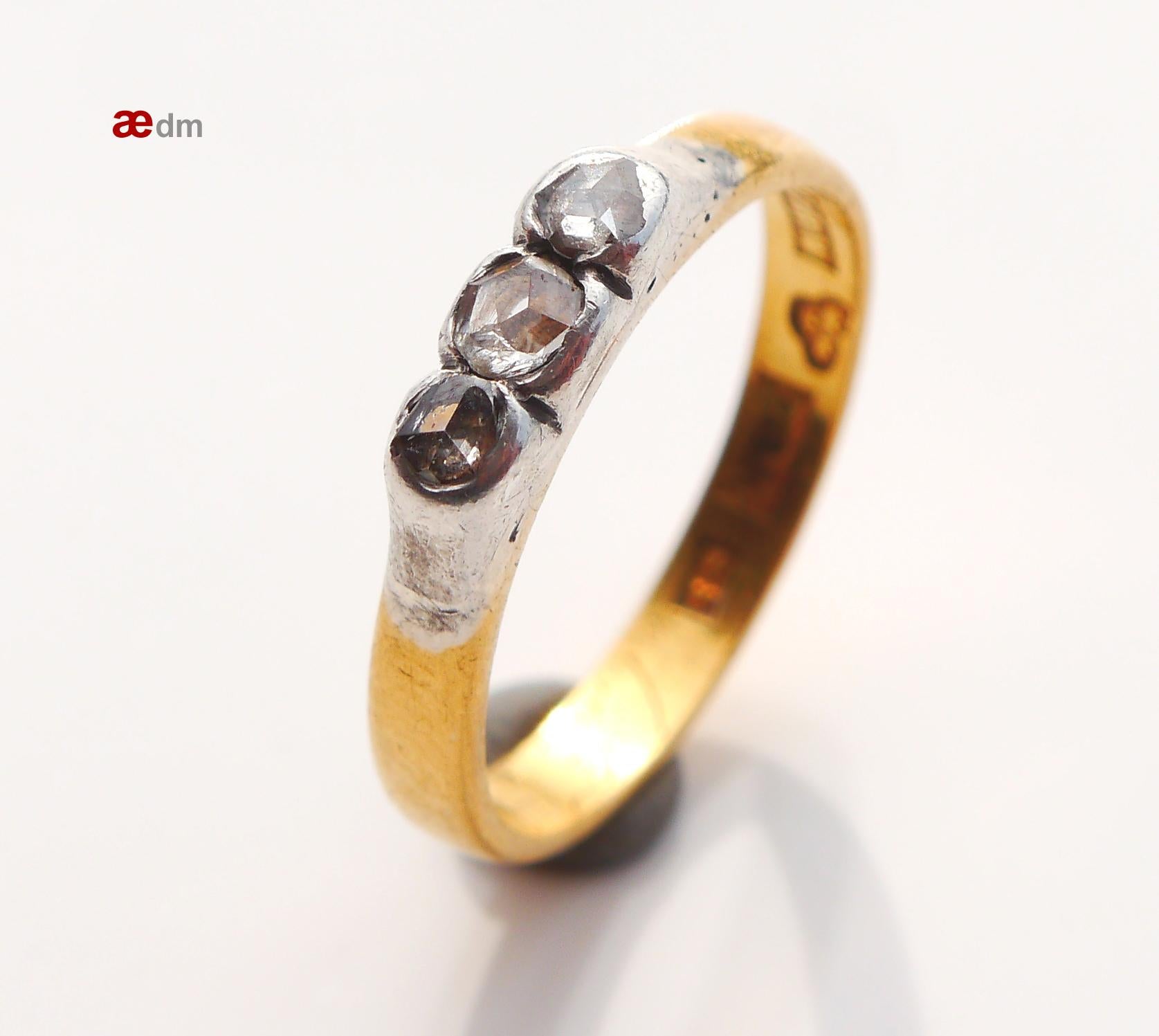 1872 Nordic Ring 0.5 ctw Diamonds solid 23K Gold US 8.25 /4.3g For Sale 3