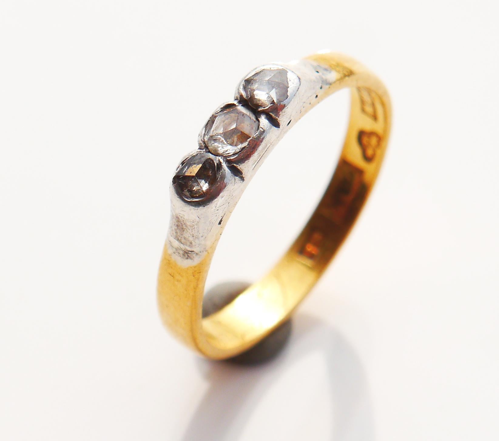 1872 Nordic Ring 0.5 ctw Diamonds solid 23K Gold US 8.25 /4.3g For Sale 4
