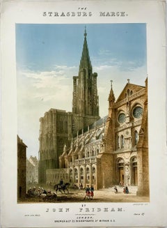 1872 Strassburg March, Pridham, Large Folio Colour Lithograph, Music Score