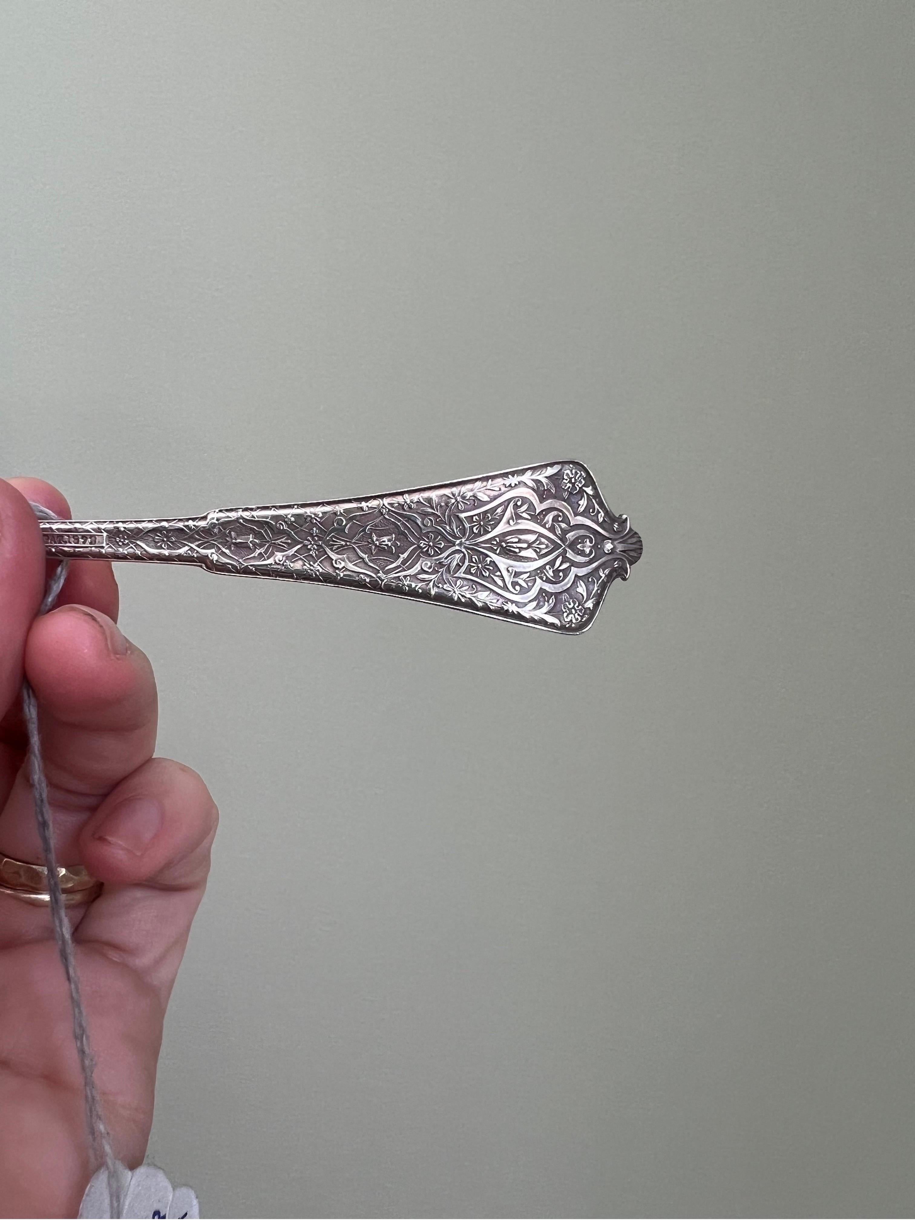 Sterling Silver 1872 Tiffany & Co Persian Patter Ice Cream Spoons 