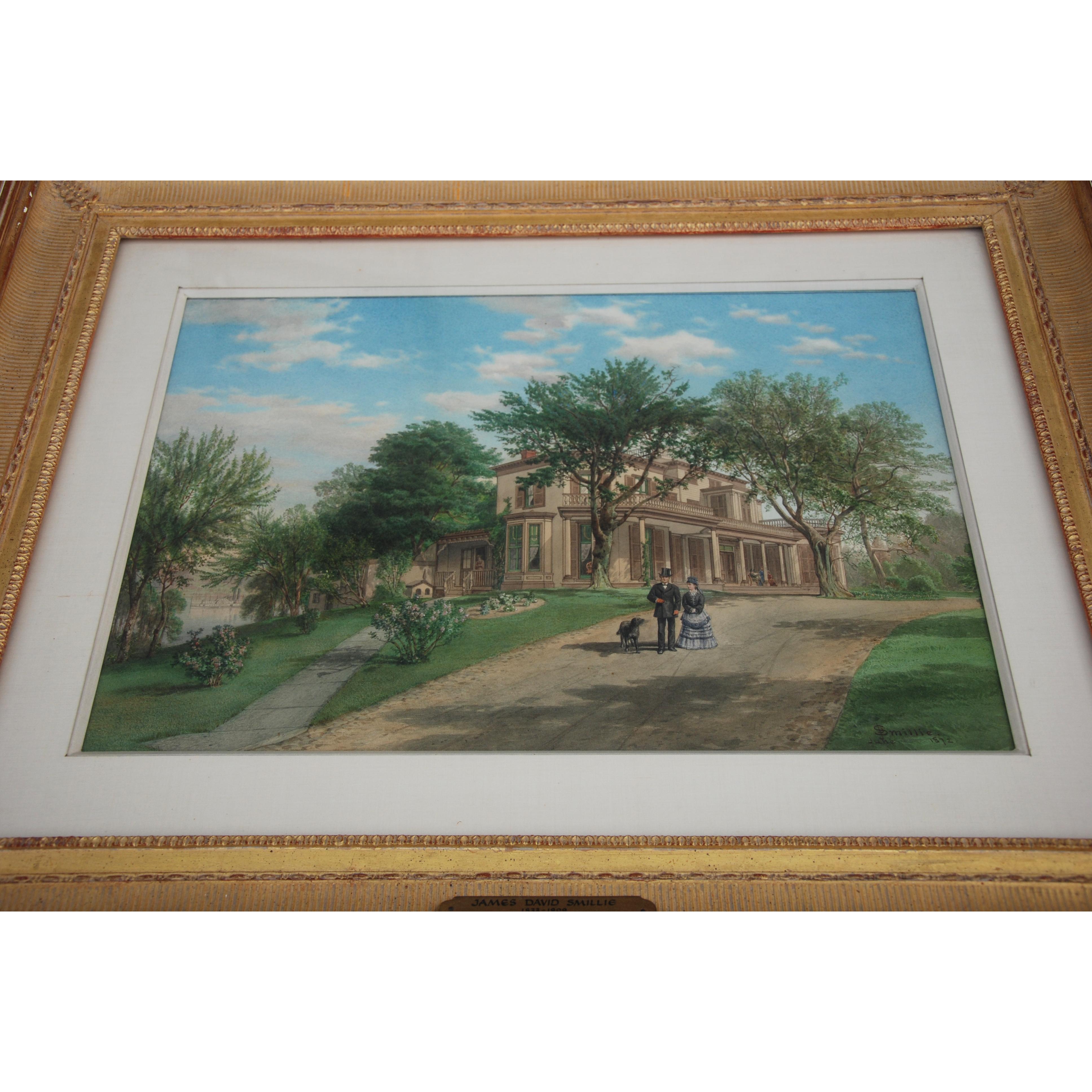 1872 Watercolor by James David Smillie In Good Condition For Sale In Pasadena, TX