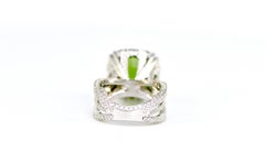 18.72ct Burmese Peridot and Diamond 18 Karat White Gold Ring