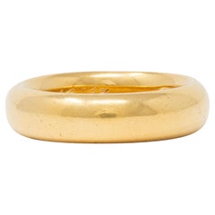 1873 18 Karat Yellow Gold Vintage Wide Wedding Band Ring