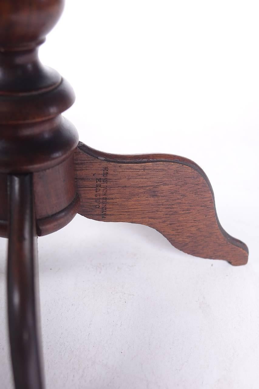 Industrial 1873 Charles G. Bush Four Leg Table Parlor Kaleidoscope
