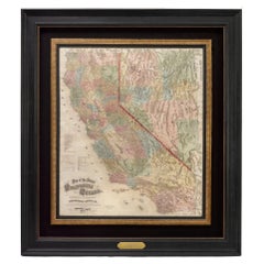 1873 ""Map of the States of California and Nevada"" par Chas. Drayton Gibbes
