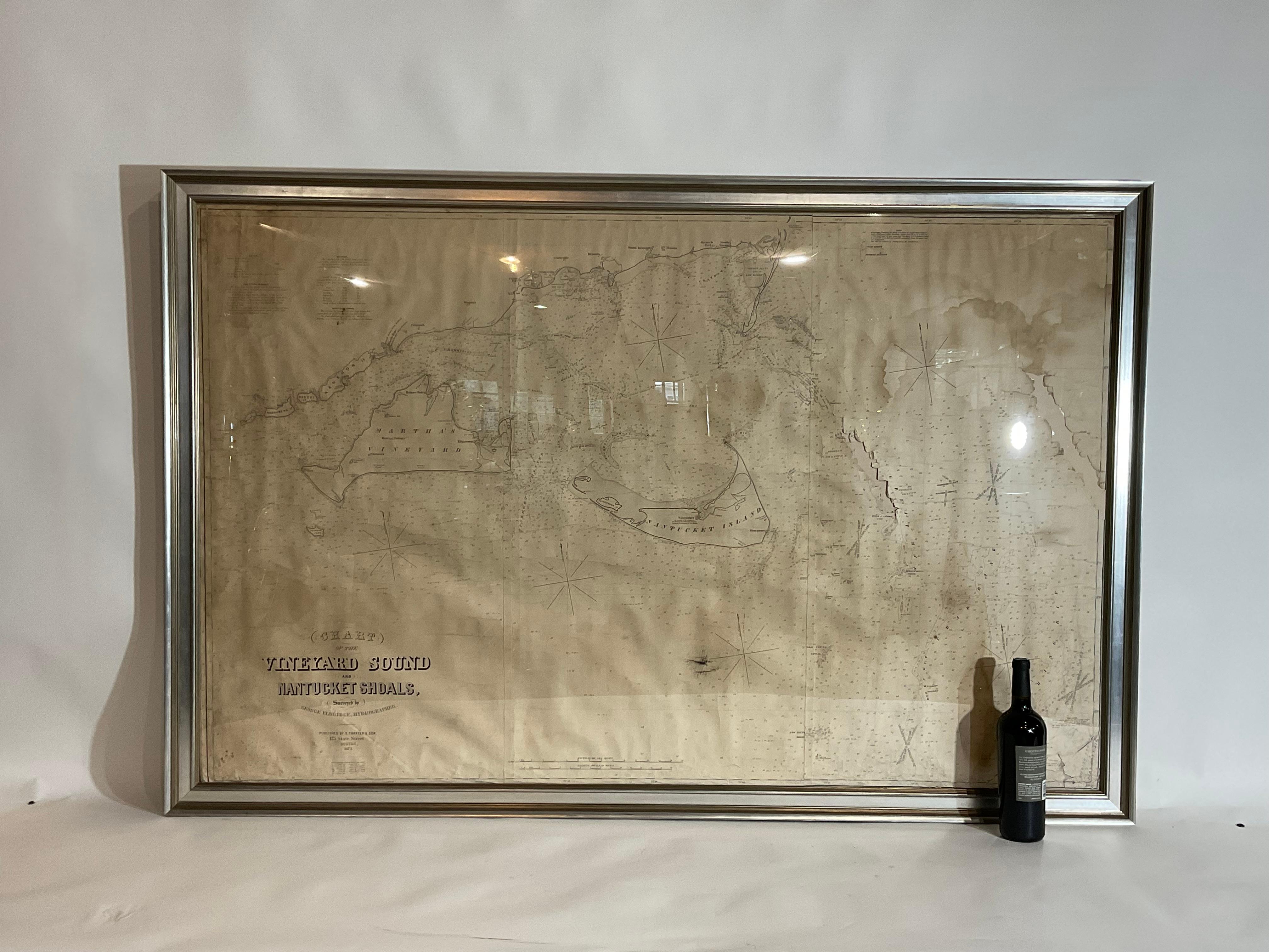 North American 1873 Martha's Vineyard and Nantucket Chart For Sale