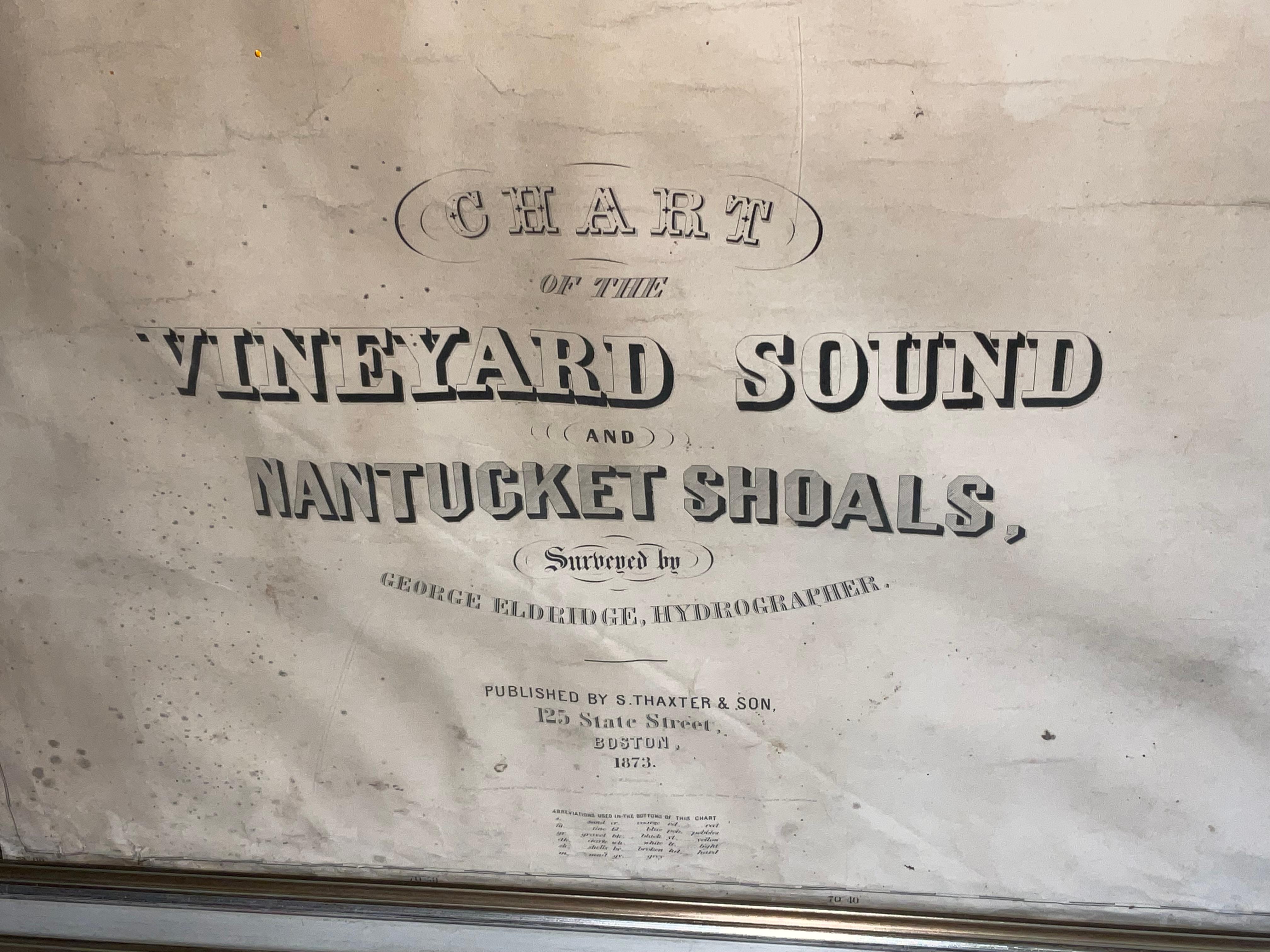 Late 19th Century 1873 Martha's Vineyard and Nantucket Chart For Sale