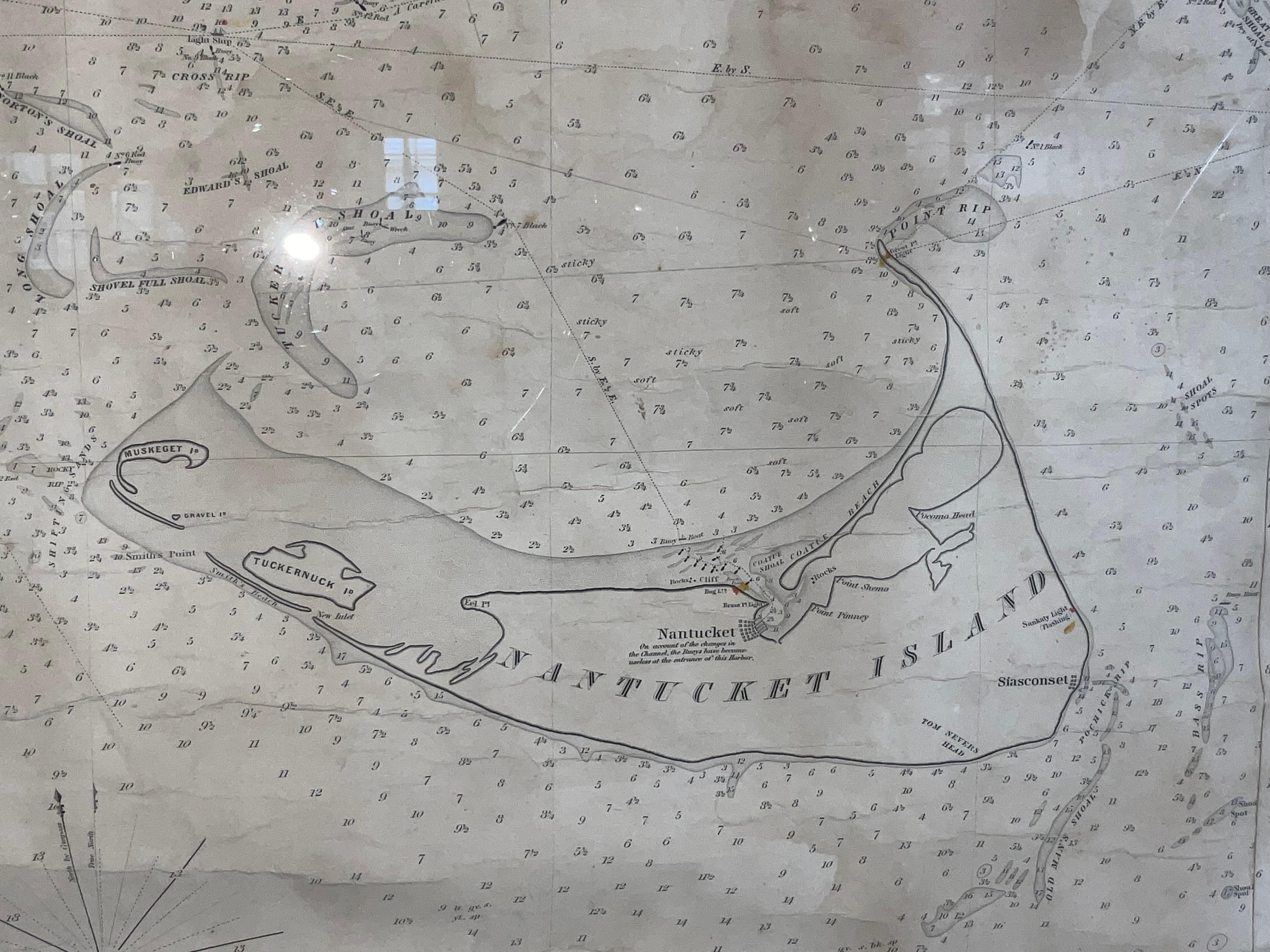 1873 Martha's Vineyard and Nantucket Chart For Sale 3