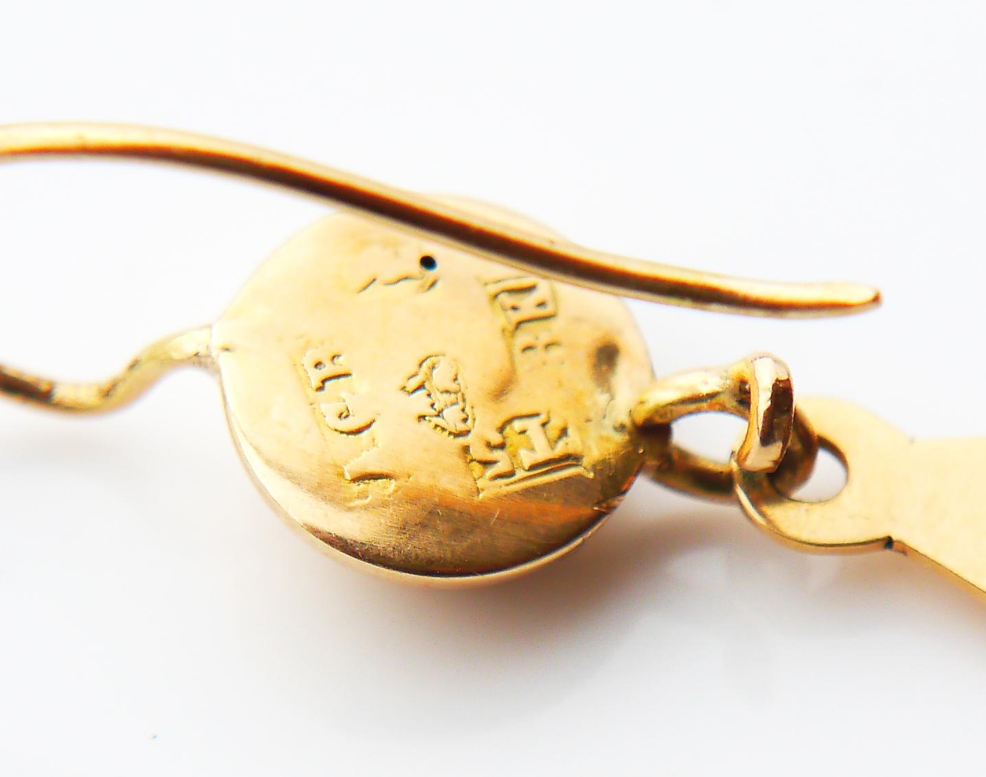 1873 Nordic Earrings solid 18K Gold /3.4gr For Sale 3