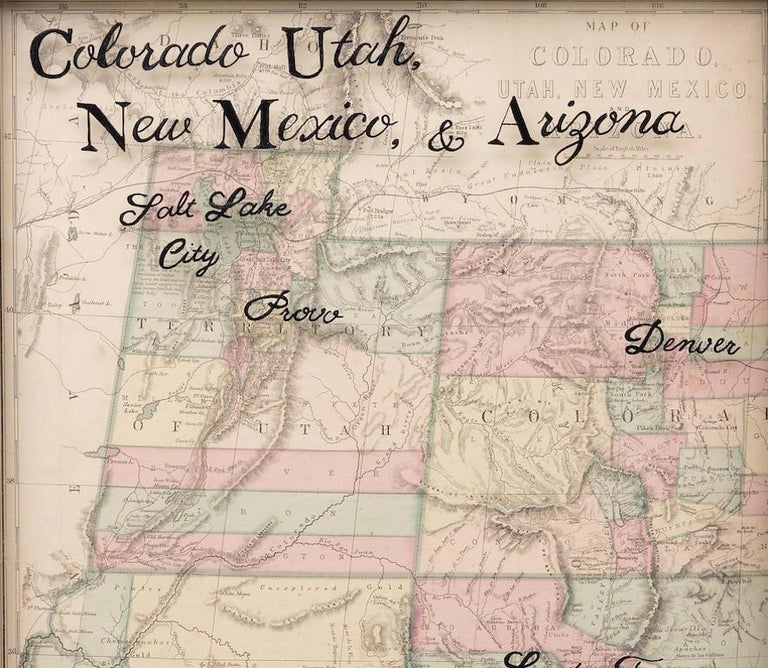 1874 Antique Map of Colorado, Utah, New Mexico, and Arizona at 1stDibs