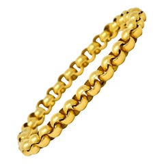 1874 Britisches viktorianisches 18 Karat Gold Rolo Link-Armband