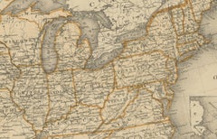 1874 Map of the United States with Territorial Boundaries