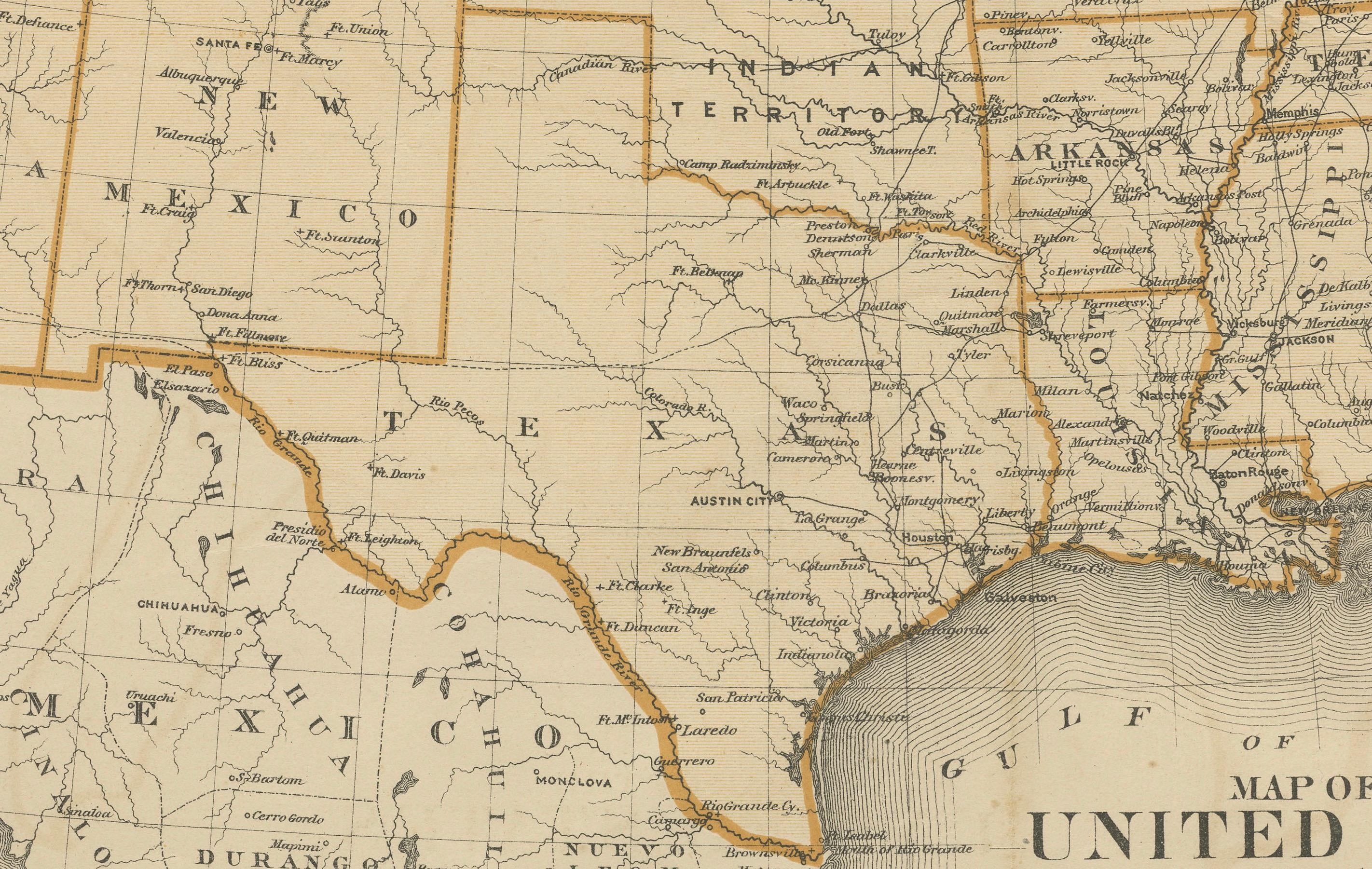 1874 Karte der Vereinigten Staaten mit territorialen Grenzen (Papier) im Angebot