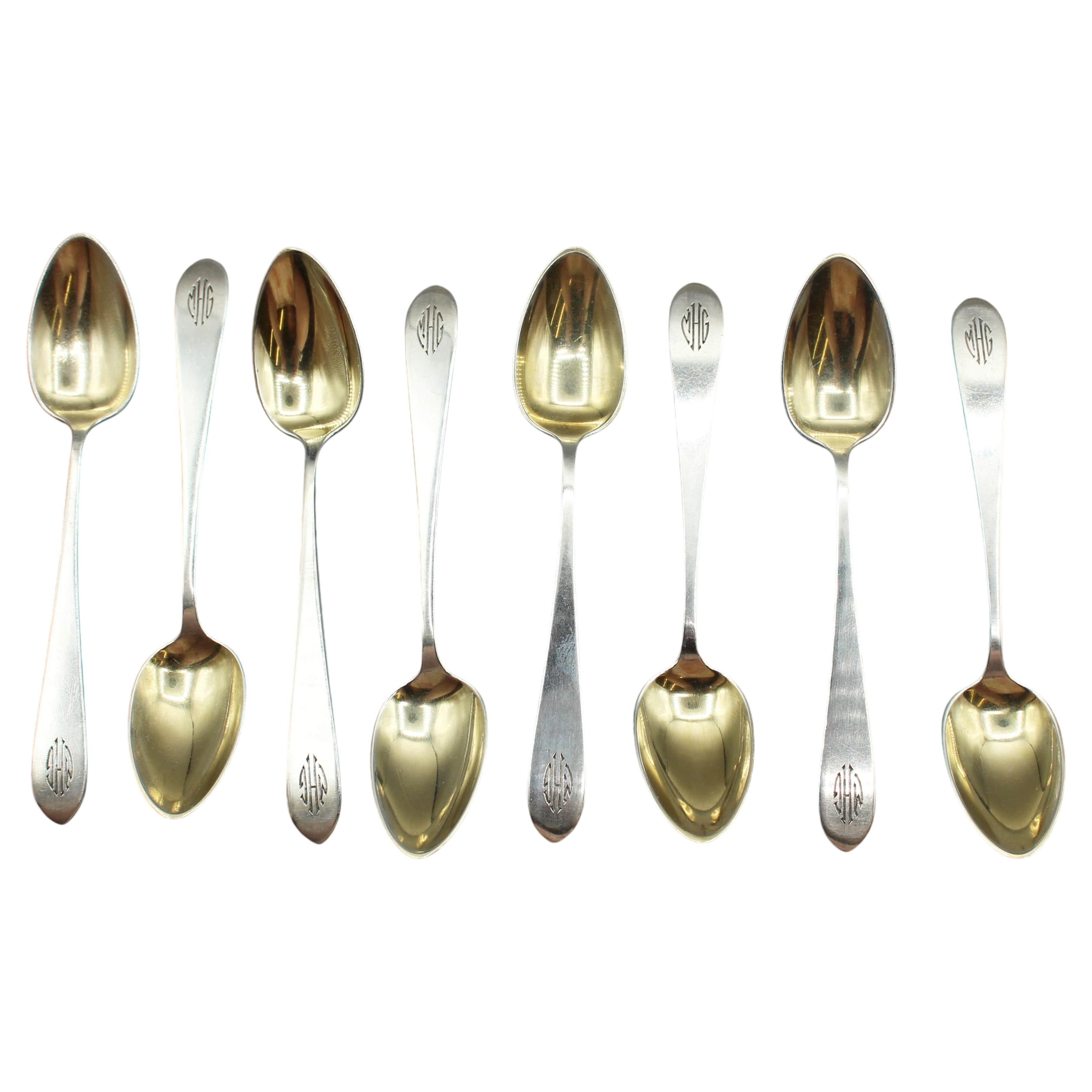 1875 American Set of 8 Sterling Silver Demitasse Spoons by Gorham
