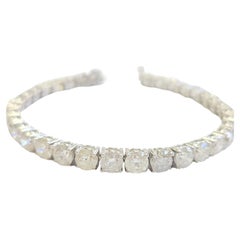 Bracciale tennis con diamanti naturali da 18,75 carati, oro bianco 14 carati
