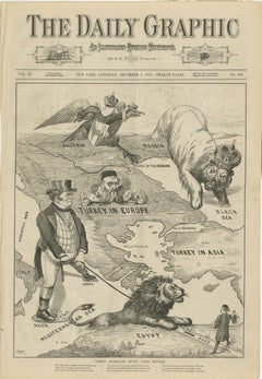 1875 Daily Graphic Newspaper, Eastern Question Cartoon Map, Complete 12 Pages