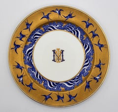 1875 Gilded "Japanese Crane" Minton Cabinet Plate