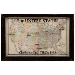 1875 Map of the United States, Antique U.S. Railroad Map