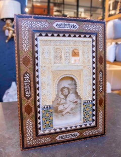 1875s Granadine Stucco Model with an Arabic-style Frame & an Antique Photograph