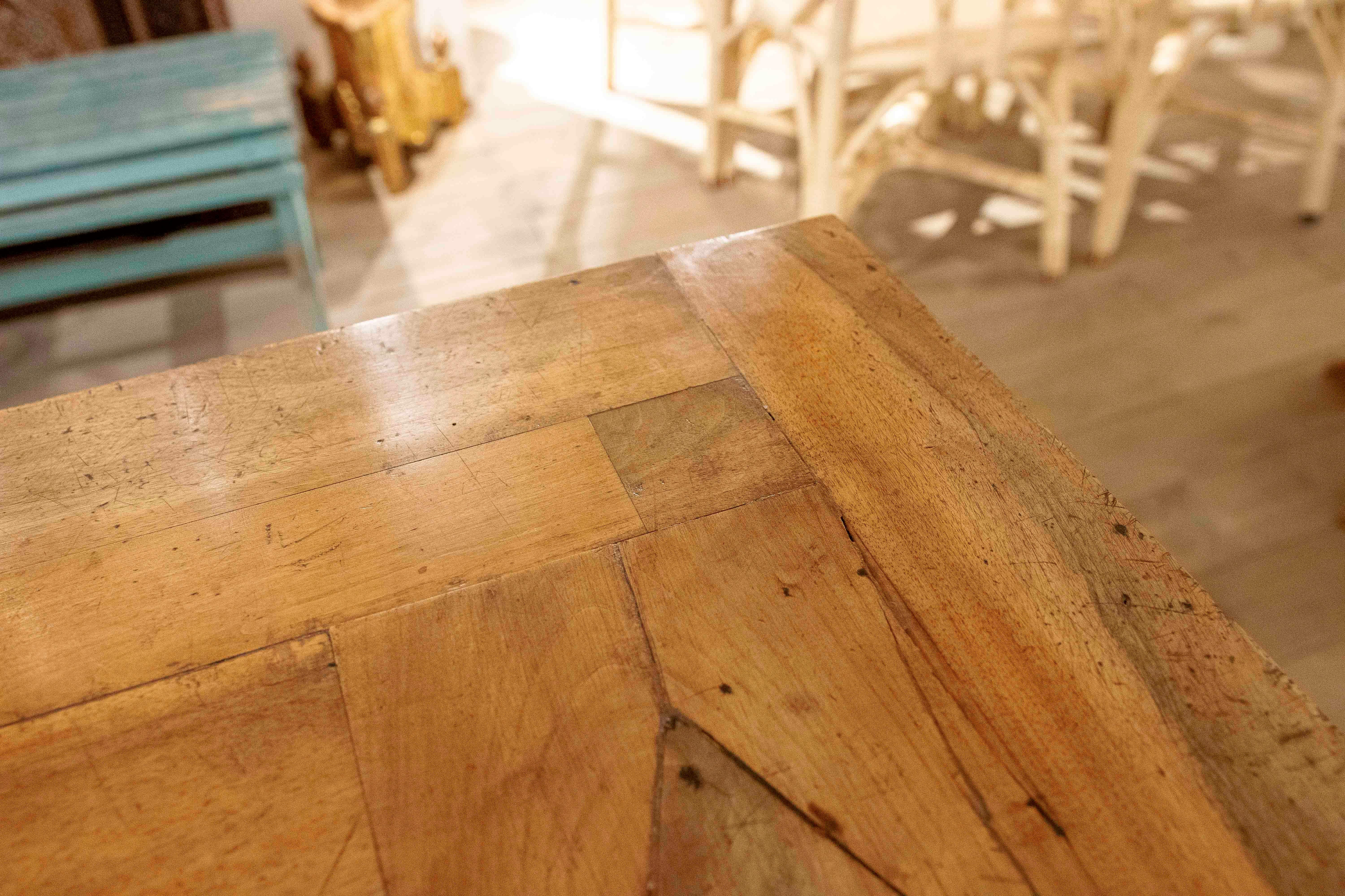 1875s Handcrafted Solid Wood Dining Table with Classic Design 9