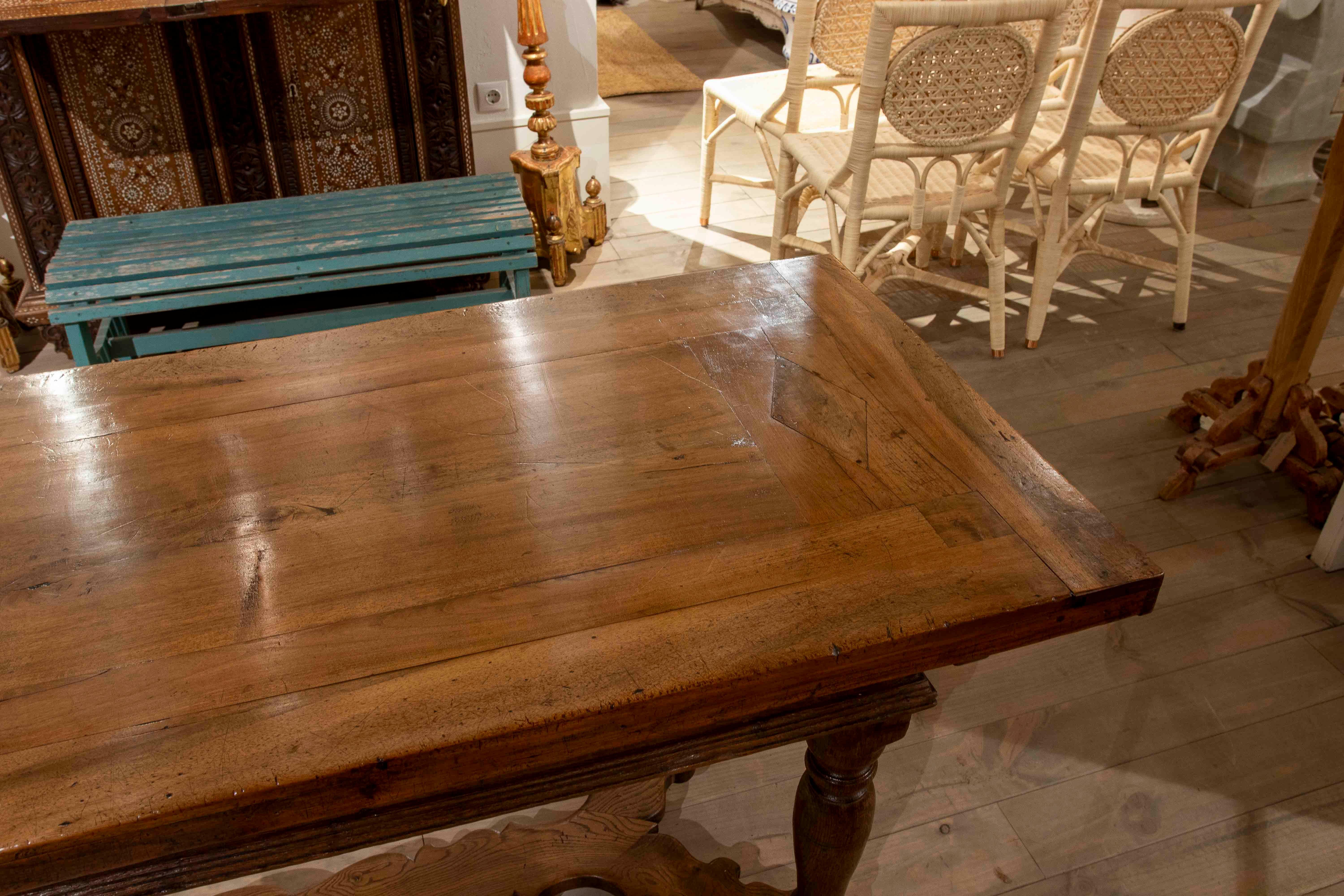 1875s Handcrafted Solid Wood Dining Table with Classic Design 1