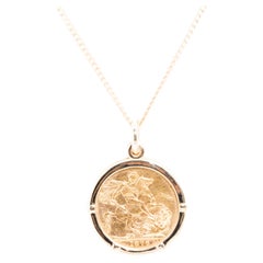 1876, 22 Carat Gold Sovereign 9 Carat Pendant with 9 Carat Gold Curb Link Chain