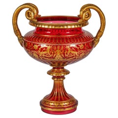 1876 Centennial Exhibition, J & L. Lobmeyr Ormolu Mounted Ruby Glass Centerpiece