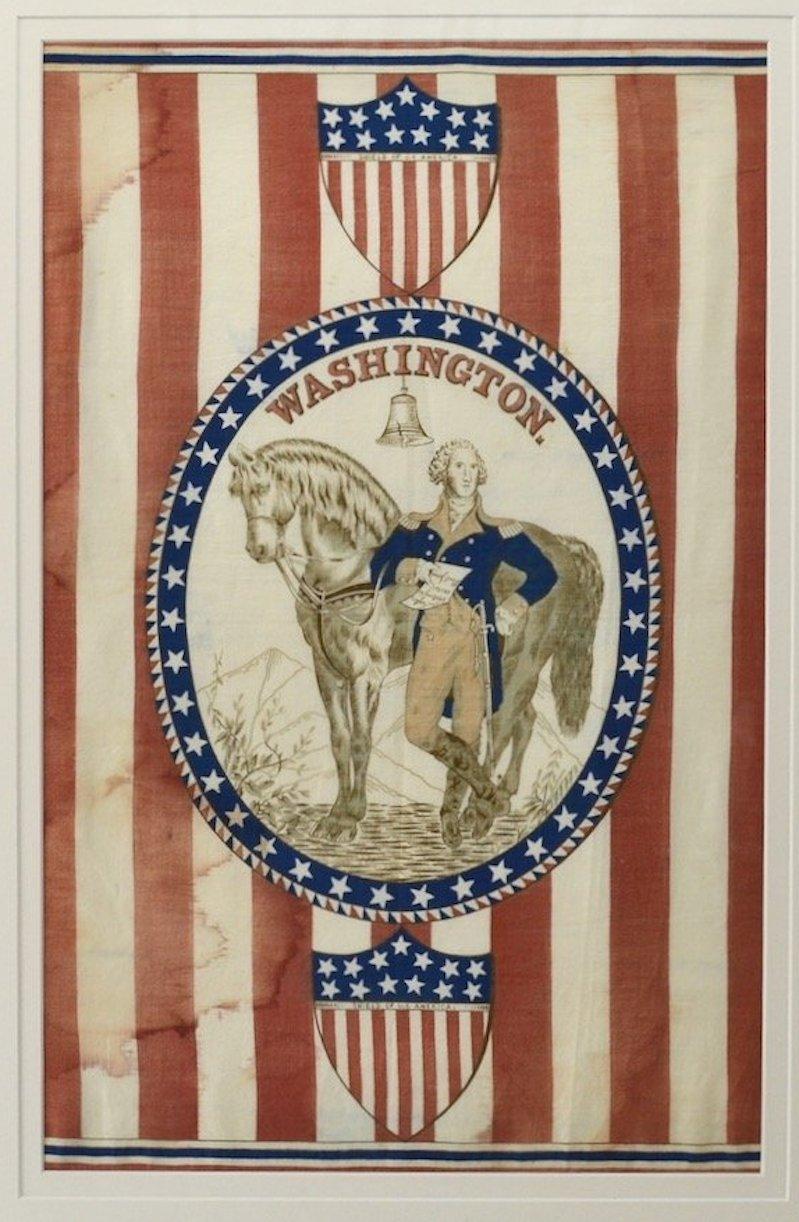 1876 Centennial George Washington Banner In Good Condition In Colorado Springs, CO
