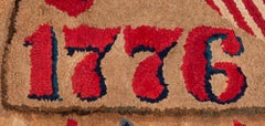 1876 Centennial Hooked Rug with Stars and Shiled