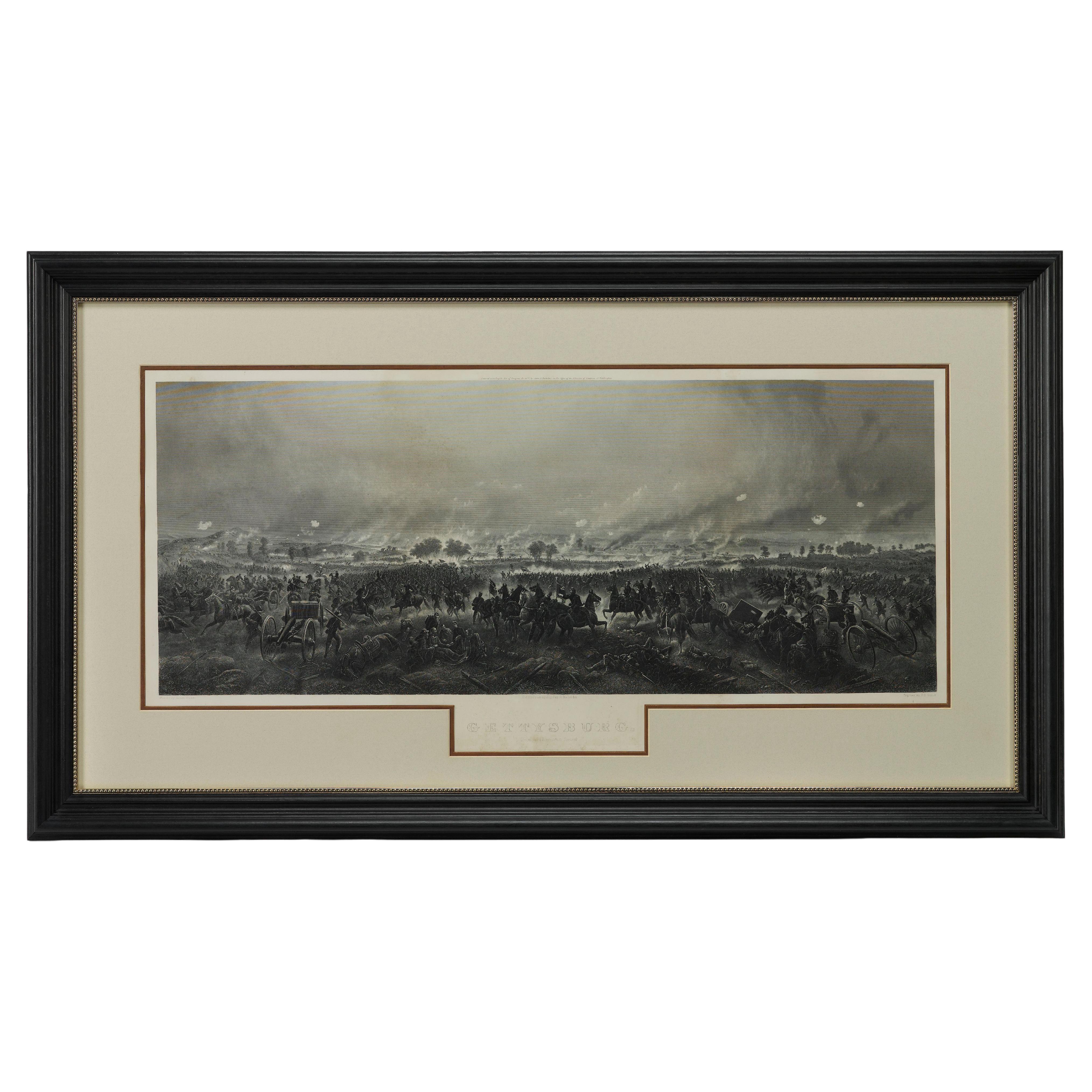 1876 "Gettysburg". La poussée de l'assaut de Longstreet. Gravure en vente