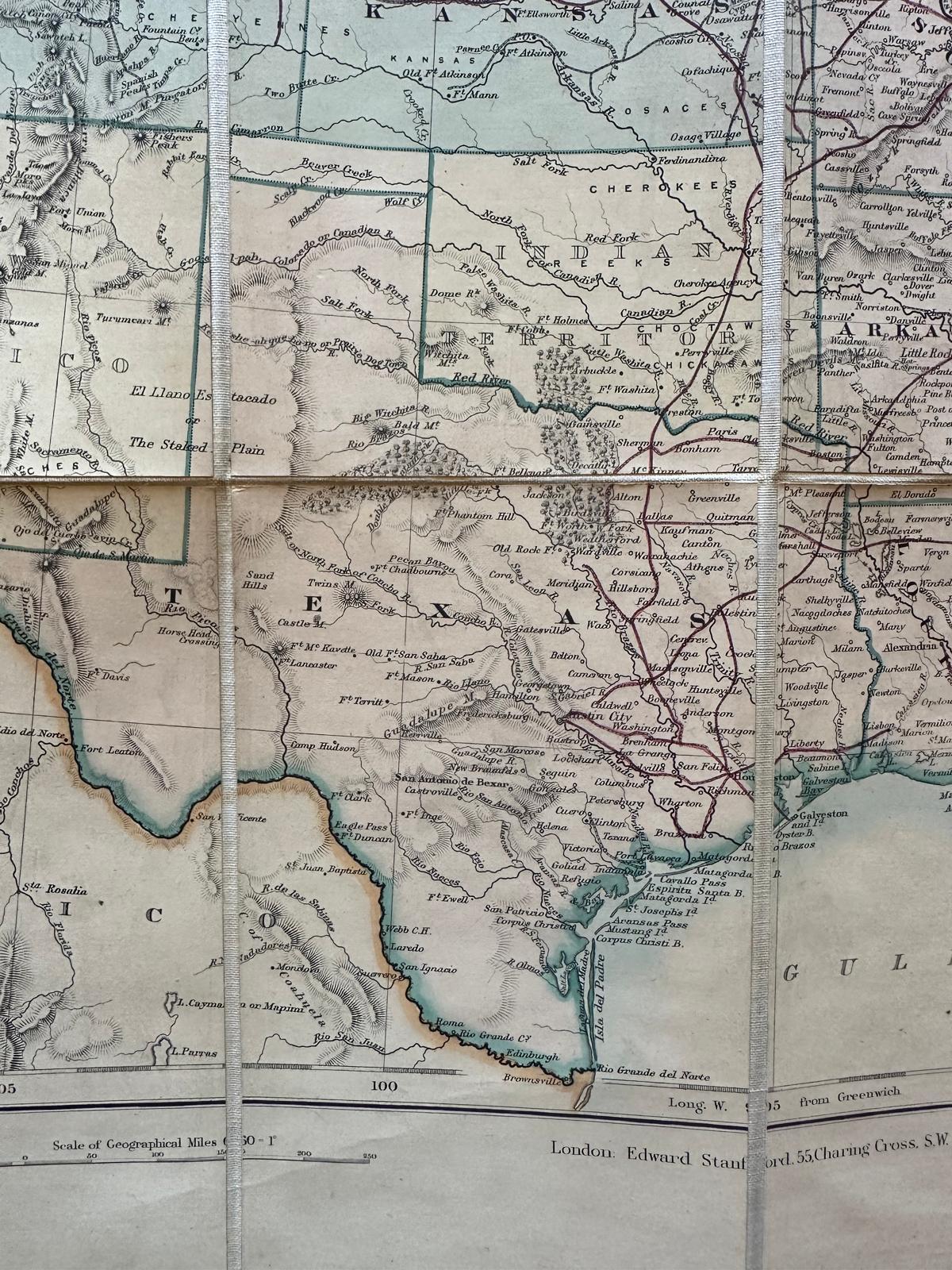 Mapa de Estados Unidos de 1876: Detallando las vías férreas y los territorios no colonizados en venta 3
