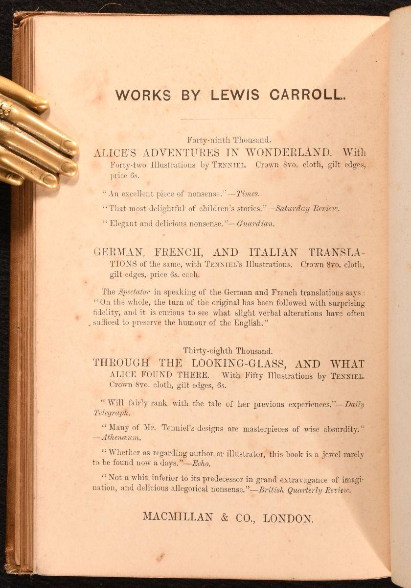 1876 La chasse au Snark ; vœux de Pâques à tous les enfants qui aiment 