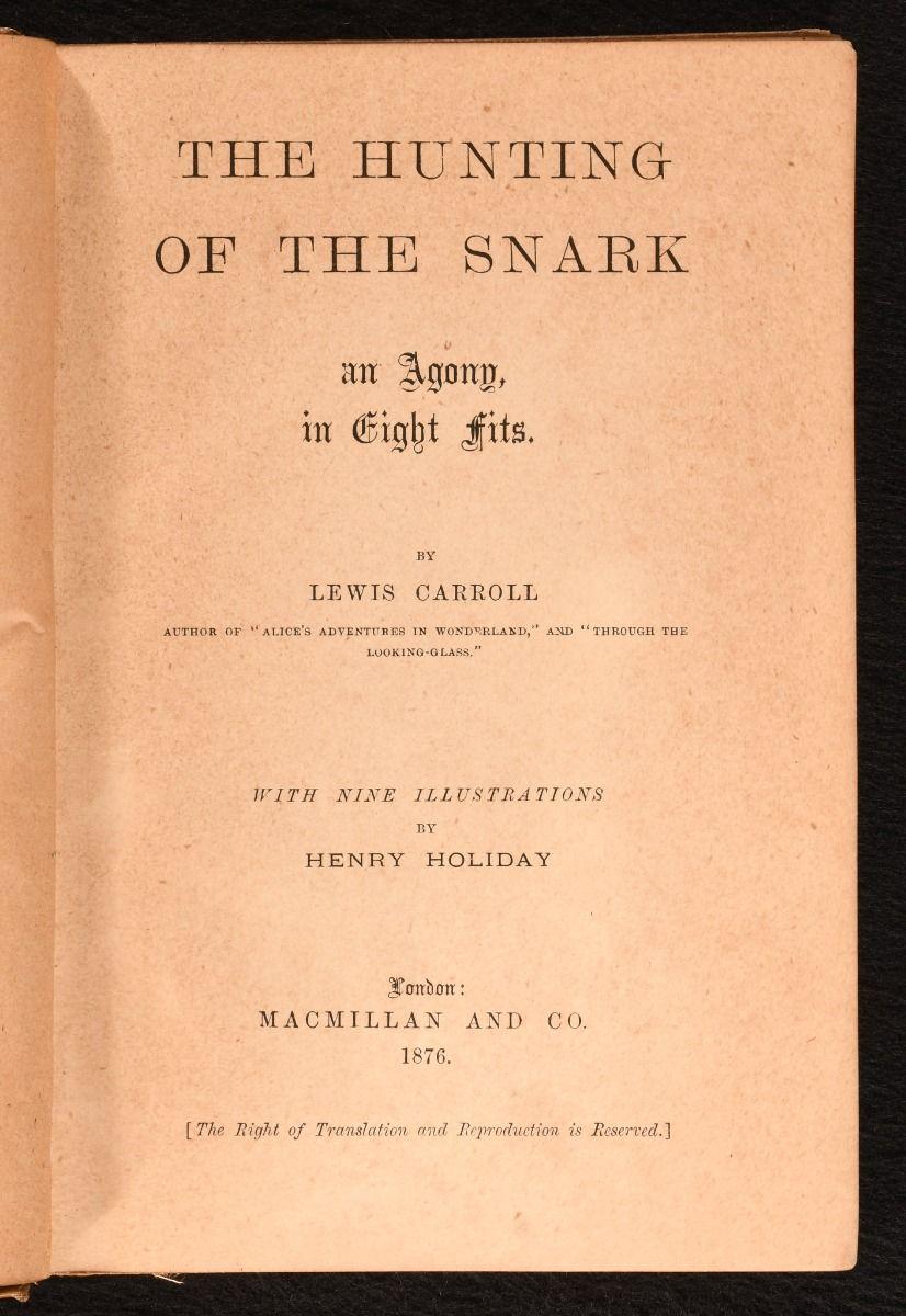 1876 La chasse au Snark ; vœux de Pâques à tous les enfants qui aiment 