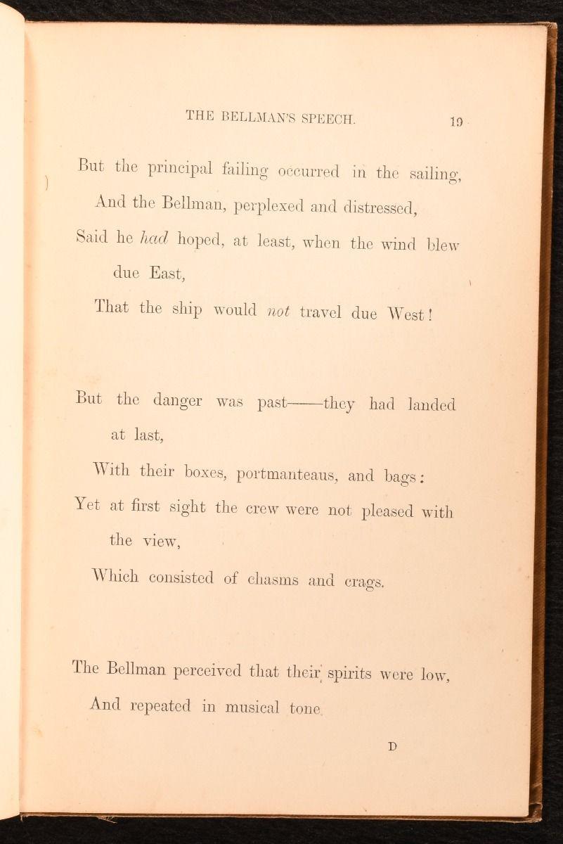 1876 La chasse au Snark ; vœux de Pâques à tous les enfants qui aiment 