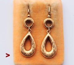 1877 Antique Earrings solid 18K Gold / 3.7 gr