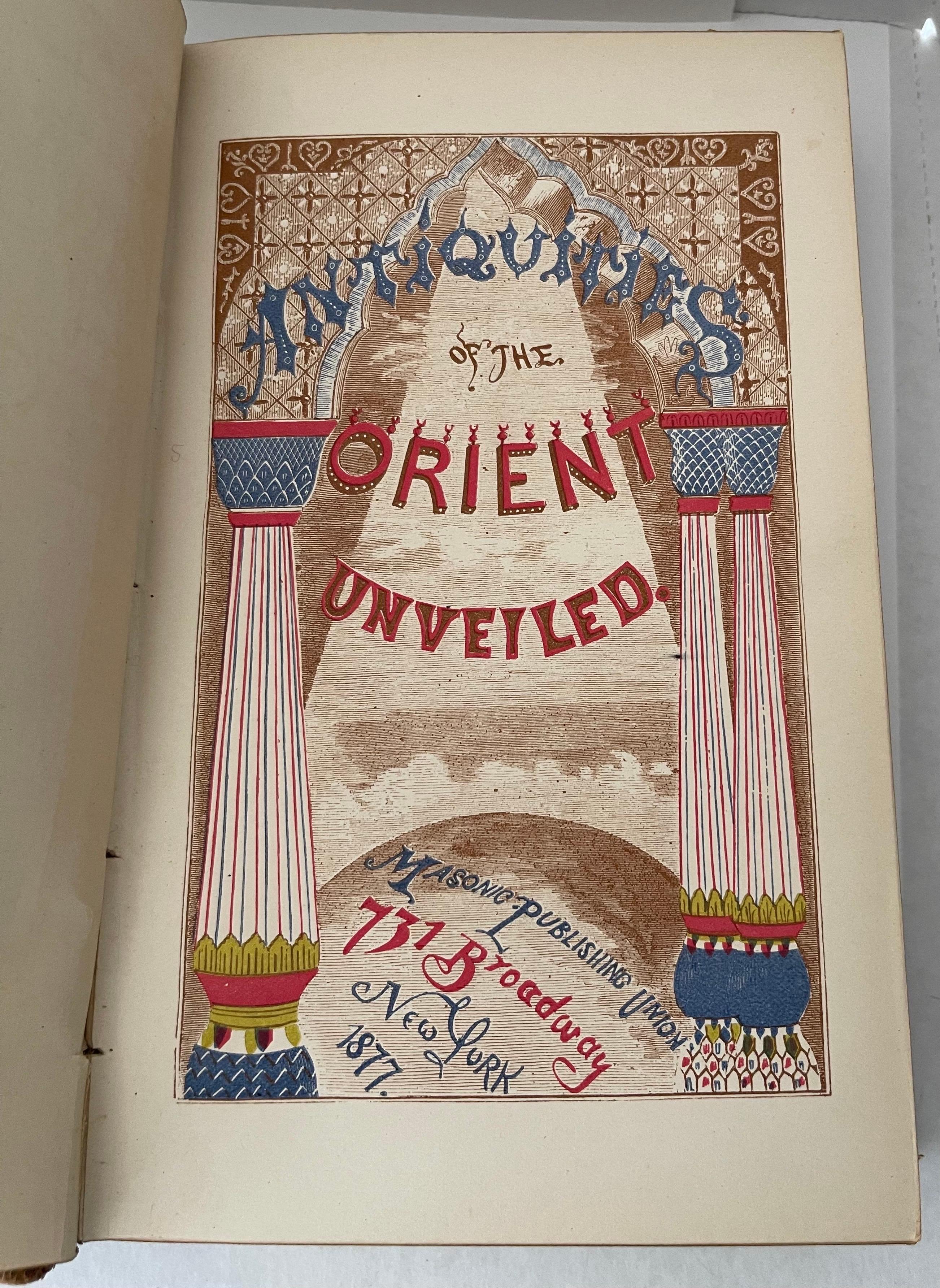 1877 Antiquities of the Orient Unveiled Leather Bound Book en vente 1