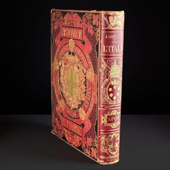1877 Jules Gourdault "L'Italie" - Large Illustrated Folio Travel Book - Paris