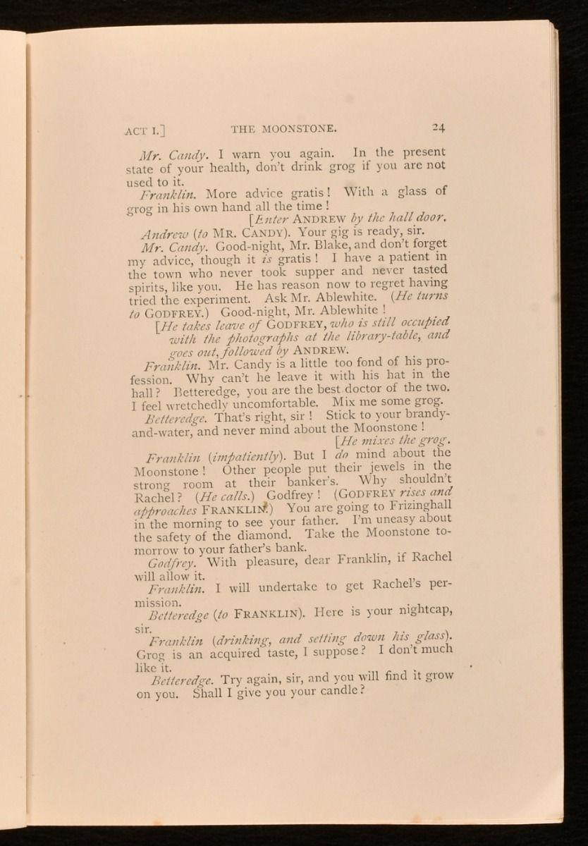 1877 The Moonstone: A Dramatic Story, in Three Acts For Sale 2