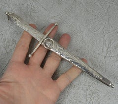 1877 Victorian Novelty Bucham Dagger and Scabbard Shaped Spring Scissors