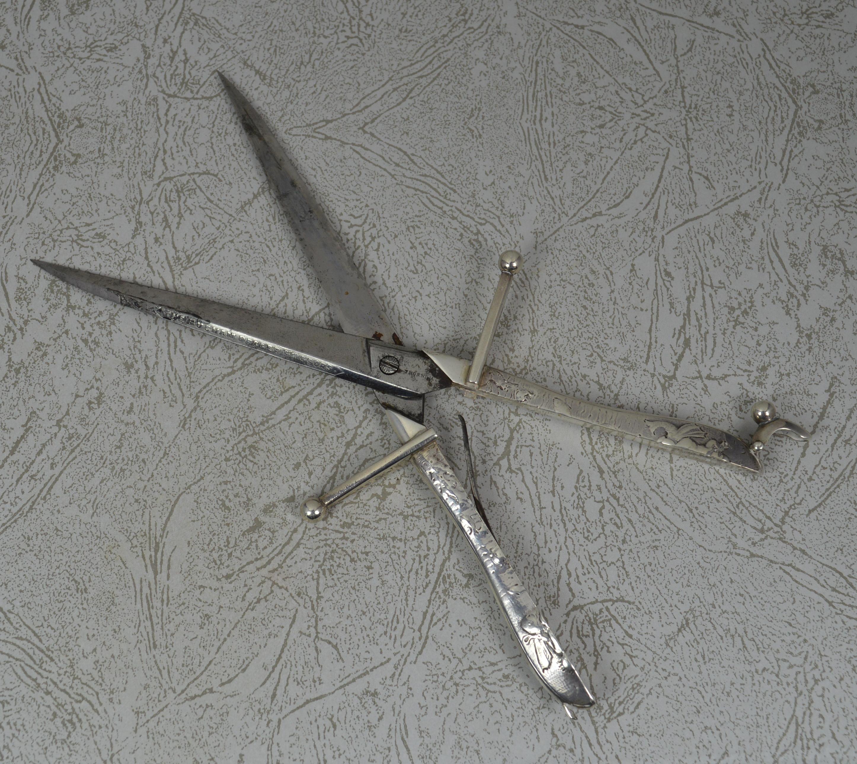 1877 Victorian Novelty Bucham Dagger and Scabbard Shaped Spring Scissors 1