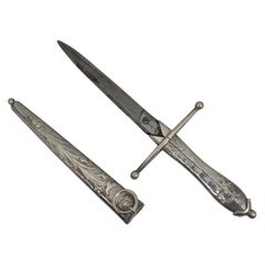 1877 Victorian Novelty Bucham Dagger and Scabbard Shaped Spring Scissors