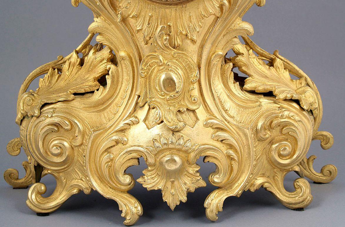 XIXe siècle Pendule de cheminée en laiton H&F Paris Movement de 1878