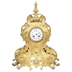 1878 Brass Mantel Clock H&F Paris Movement