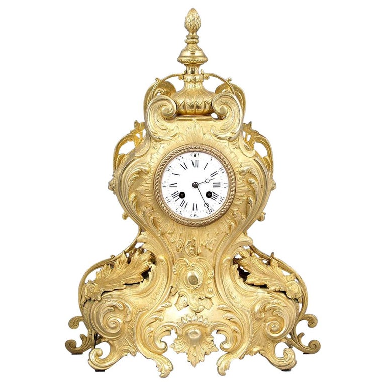 1878 Brass Mantel Clock H&F Paris Movement at 1stDibs h&f paris clock
