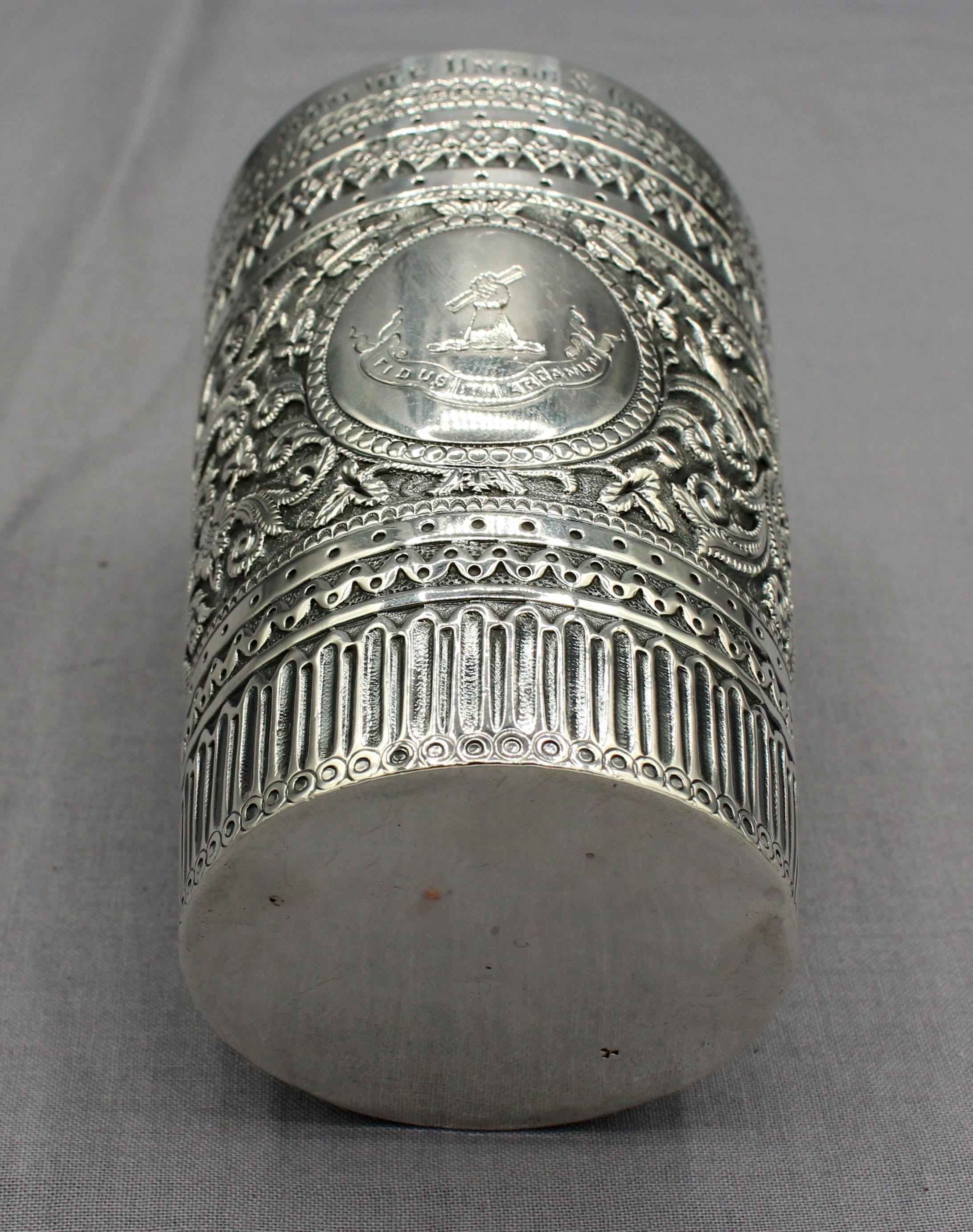 19th Century 1878 Sterling Silver Beaker by Henry Holland