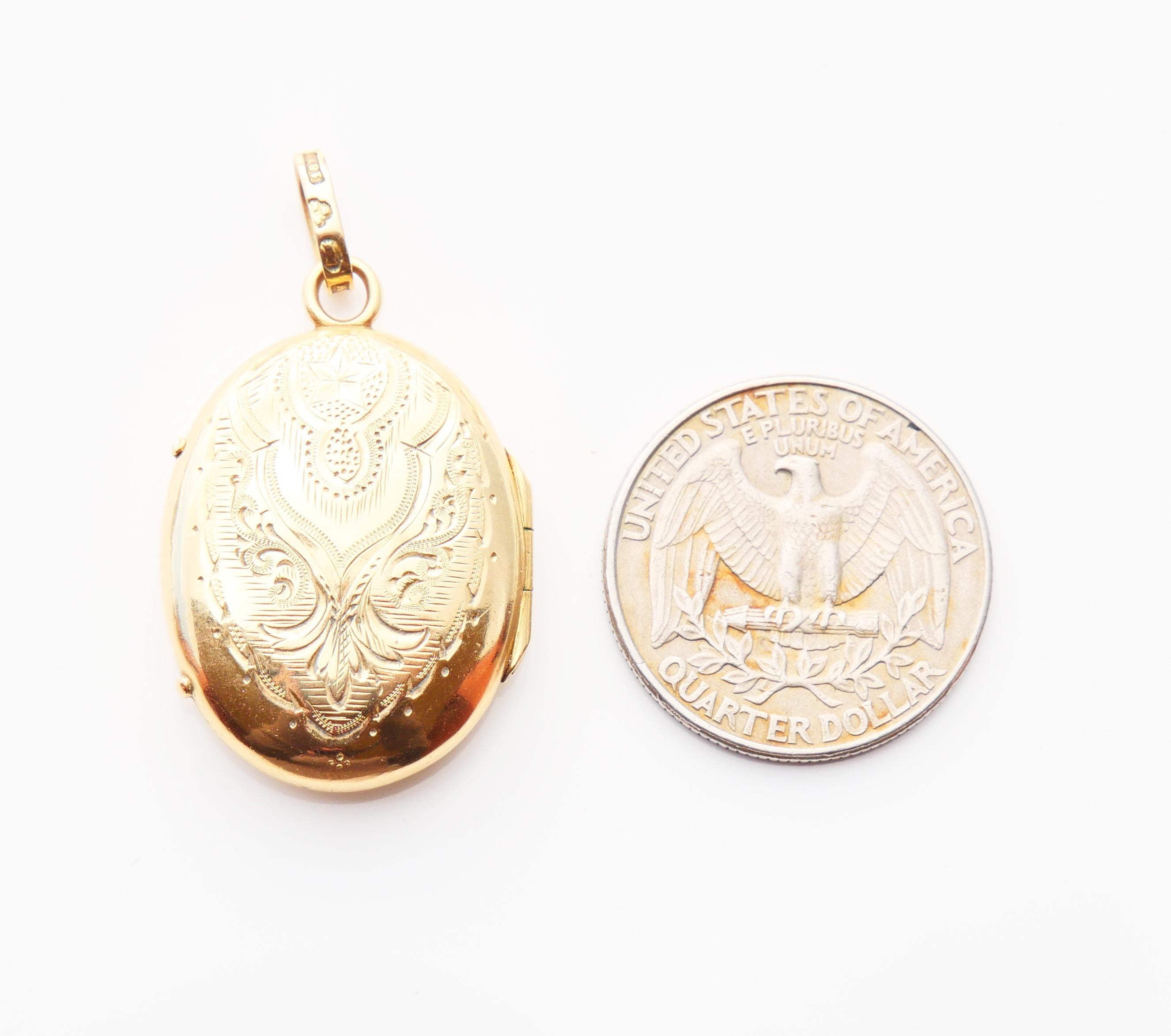 Pendentif nordique de 1879 en or jaune 18 carats massif/ 6 g en vente 7