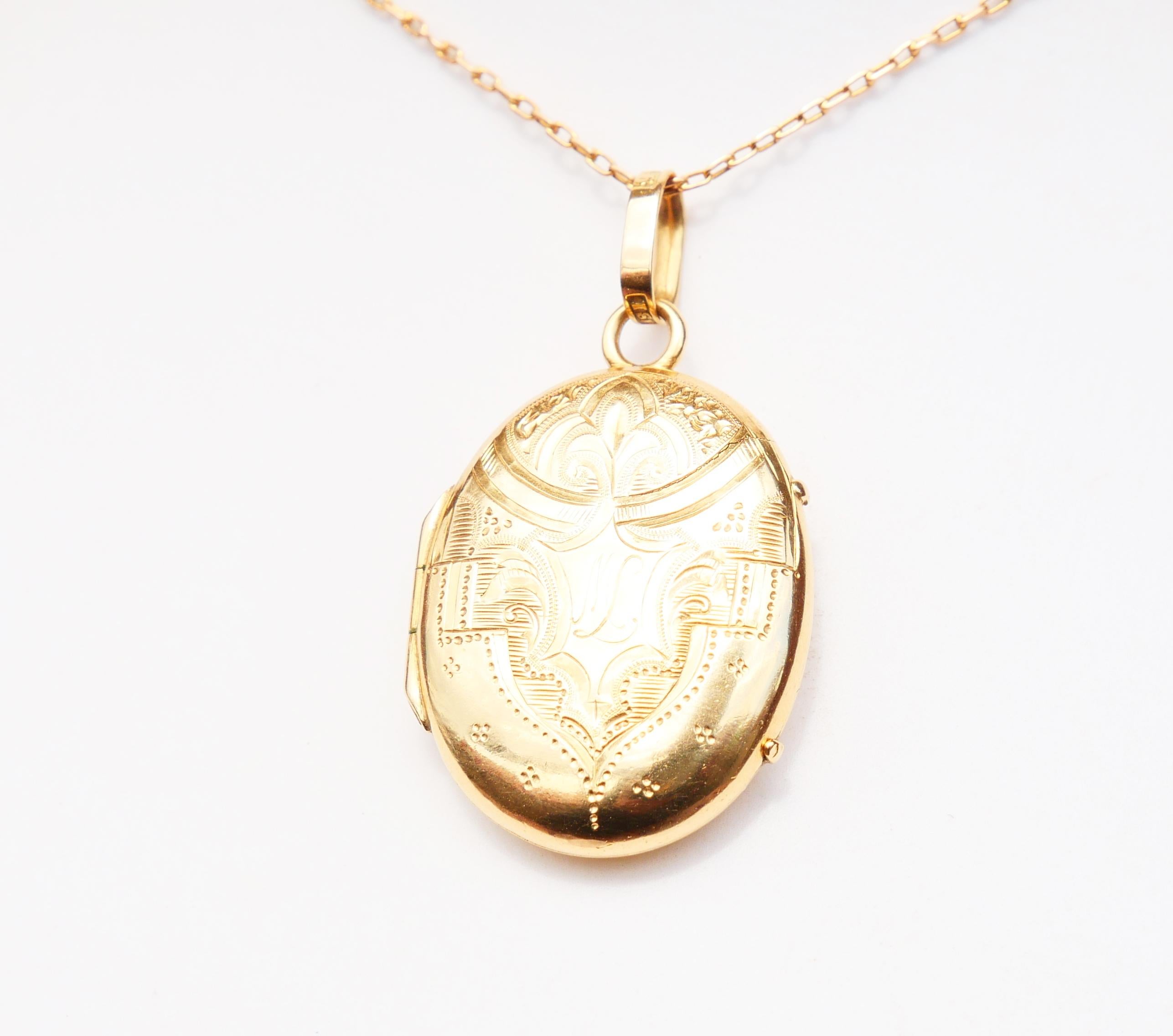 Arts and Crafts Pendentif nordique de 1879 en or jaune 18 carats massif/ 6 g en vente