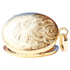 1879 Colgante Cuadro Nórdico Relicario macizo Oro Amarillo 18K/ 6gr