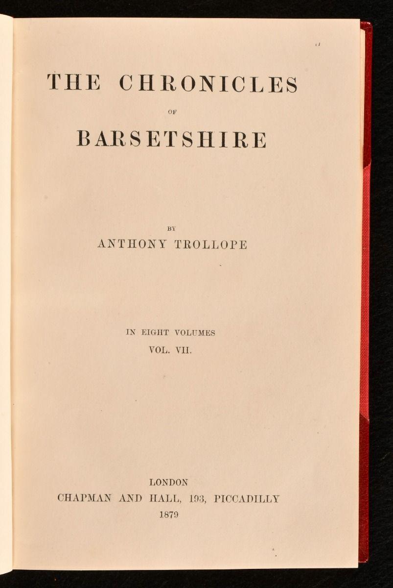 1879 The Chronicles of Barsetshire For Sale 1